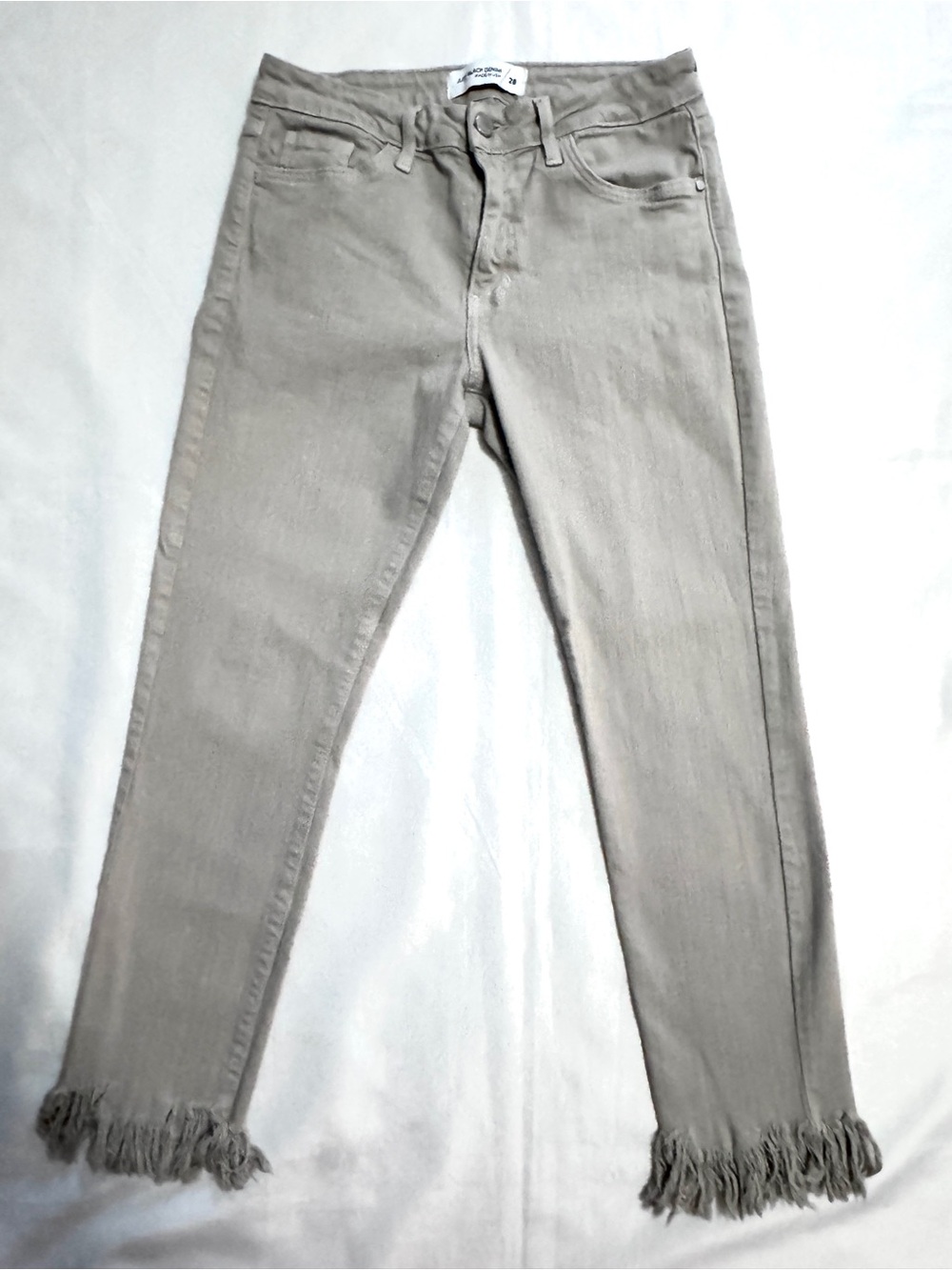 Just Black Denim Raw Frayed Hem Ankle Skinny Jeans Size 28 EUC